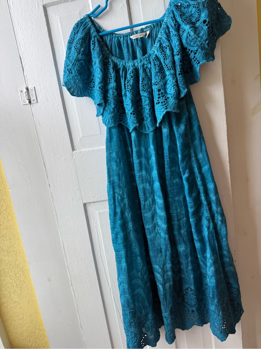 Soft surrounding L teal dress 100 cotton